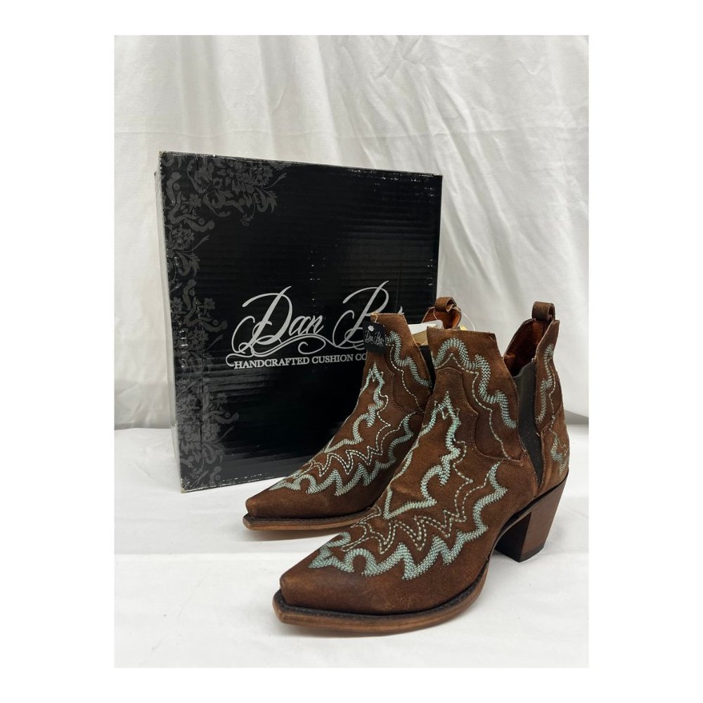 Dan Post Vallejo Boots Size: 7 Brand New in Box Western Booties Turquoise Brown - Picture 6 of 14